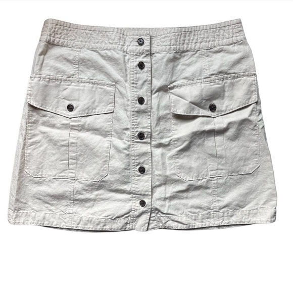 BANANA REPUBLIC Linen Blend Button Front Skirt Sz 16 - Picture 1 of 6